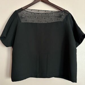 Rachel Comey Black Boxy Short Sleeve Blouse